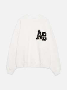 Womenswear: Miles Letterman Oversized Sweater in Off White