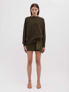 Monument Open Twist Cashmere Sweater in Khaki