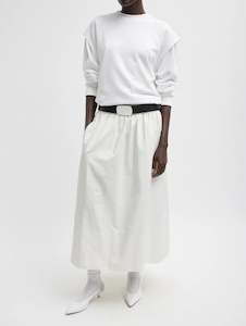 Womenswear: Nylon Pull on Full Skirt in White