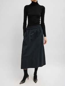 Womenswear: Nylon Pull On Full Skirt in Black