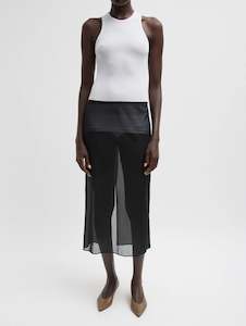 Womenswear: Sheer Gauze Maxi Pencil Skirt in Black