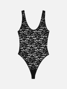 Alysha Bodysuit in Black Floral Lace