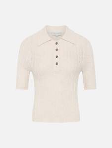 Womenswear: Eugene Knit Polo in Salt