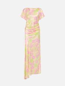 Womenswear: Annette Silk Drape Dress in Peach Floral