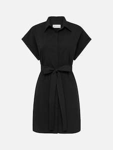 Mini Shirt Dress in Black