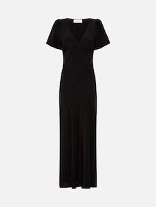 Womenswear: Short Sleeve Silk Bias Dress in Black