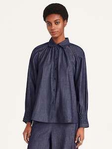 Womenswear: Tiana Smocked Top in Denim