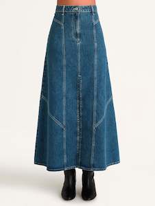 Womenswear: Melody Skirt in Mid-Blue Wash