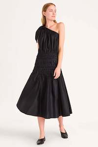 Fleur Asymmetric Dress in Black