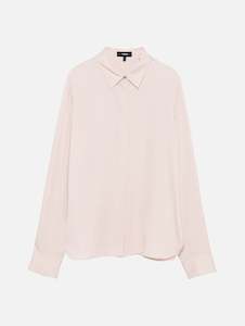 Classic Fitted Silk Shirt in Blush