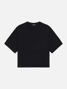 Boxy Regal Wool Tee in Black