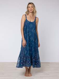 Swing Dress in Mosaic Peacock Print