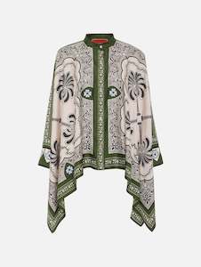 Womenswear: Foulard Silk Shirt In Mirage Placée Green