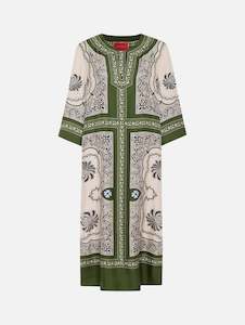 The Silk Kaftan In Mirage Placée Green