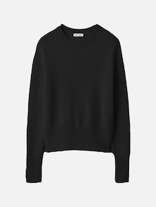 Womenswear: Classic O-Neck Cashmere Sweater in Black