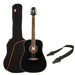 Music teaching: Ashton Acoustic Guitar (with steel strings, strap and bag)