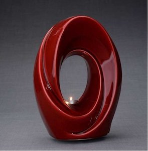 Oval Candle Urn – Red