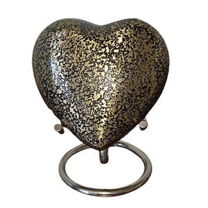 Antique Bronze Heart Urn