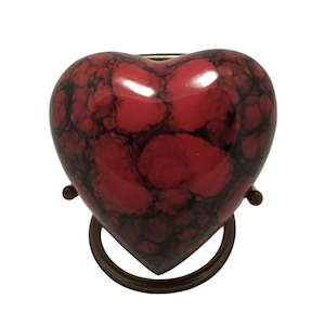 Marble Red Heart Urn