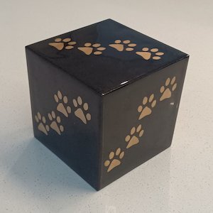 Wooden Cube Pet Urn