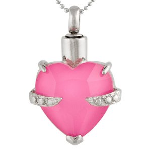 Hearts - My Angel Cremation Jewellery Cremation or Keepsake Jewellery and Urns for ashes: Pink Heart