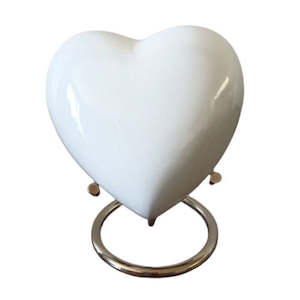 Large White Heart Urn