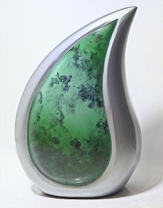 Green Tear Drop Urn