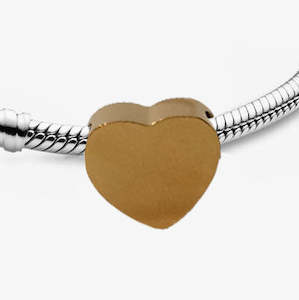 Gold Tiny Sliding Heart Charm