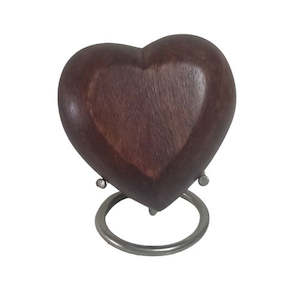 Wood Heart Urn