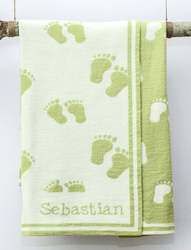 Personalized kids blanket Merino wool - Steps pattern