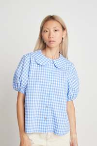 As You Wish Blouse // Sky Blue Gingham