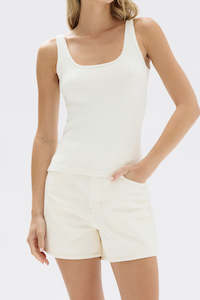 Clothing: Odette Boucle Knit Tank // White