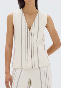 Matera Stripe Vest // Cream/Black