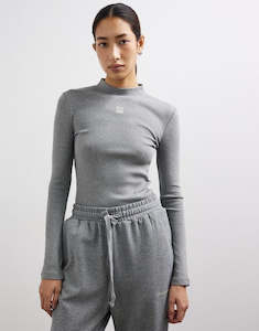 Clothing: Nora Rib Long Sleeve Top // Grey Marle