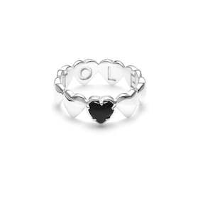 Band Of Hearts Ring Onyx