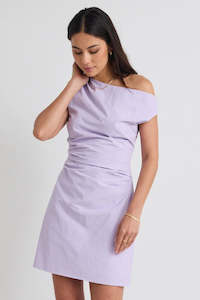 Clothing: Secrets Off Shoulder Tuck Mini Dress // Lilac