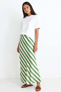 Breathe Bias Maxi Skirt // Apple Stripe