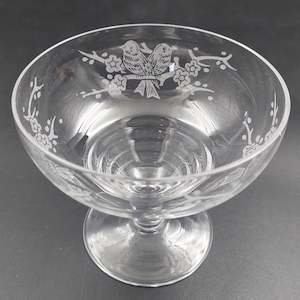 Stuart Crystal - Two Birds on Branches - Footed Dessert Compote