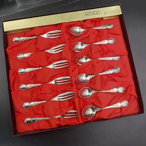 Rodd - Camille - Silver-plated Cake Spoons and Forks in Original Box