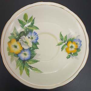 Aynsley - Yellow, White and Blue Flowers, H602 - Saucer