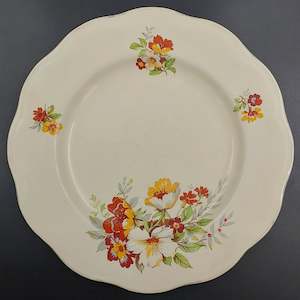 British Anchor - Red, Yellow and White Flowers - Salad Plate