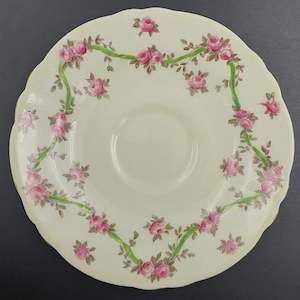 Crown Staffordshire - Garland of Pink Roses - Saucer