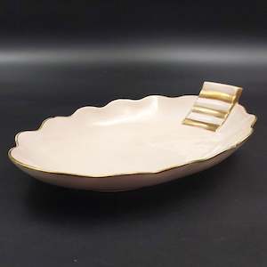 Kitchenware: Carlton Ware - Pink and Gold - Oval Scalloped Dish, 1608/2