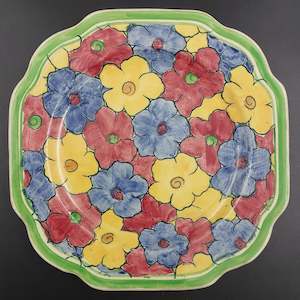 Adams Titian Ware - Hand-painted Blue, Red and Yellow Flowers - Side Plate