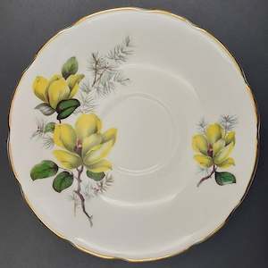 Delphine - Yellow Flowers - Saucer