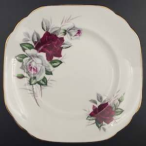 Duchess - Maroon and White Roses - Side Plate