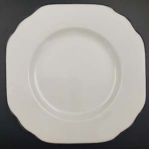 Melba - White with Black Rim - Side Plate