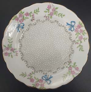 Tuscan - Pink Flowers and Blue Bows - Side Plate