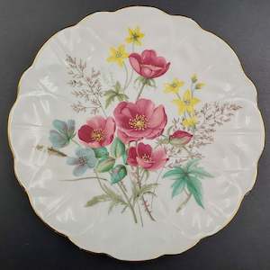 Aynsley - Pink, Blue and Yellow Flowers, S304 - Crocus-shape Side Plate