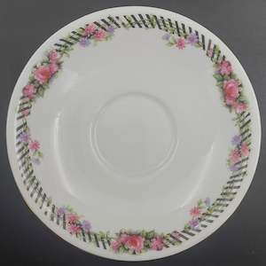 Aynsley - Pink Roses and Black Lines, B3154 - Saucer